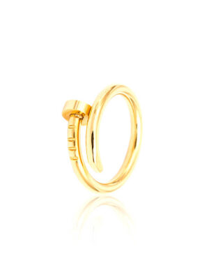Golden diamond ring isolated on white